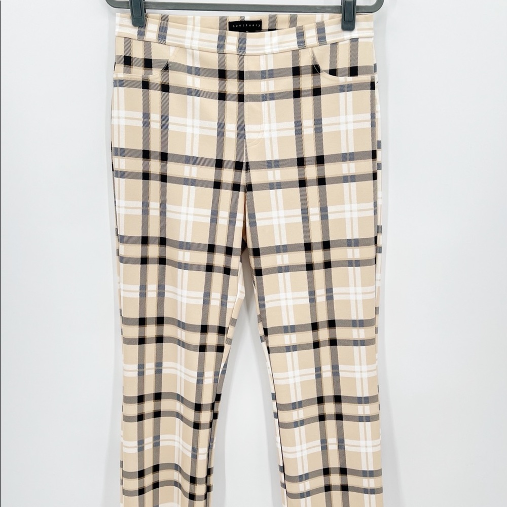 Sanctuary High Rise Plaid Cropped Pants, XL